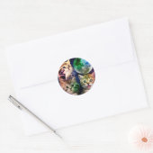 Drie katten en de maan ronde sticker (Envelop)