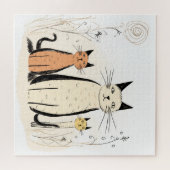 Drie katten familie puzzel (Horizontaal)