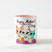 Drie katten "Happy Mothers Day" Mok (Midden)