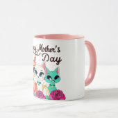 Drie katten "Happy Mothers Day" Mok (Voorkant rechts)