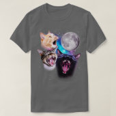 Drie katten huilen bij de maan t-shirt (Design voorkant)