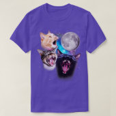 Drie katten huilen bij de maan t-shirt (Design voorkant)