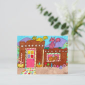 Drie katten in een Adobe Gingerbrood House Briefkaart (Staand voorkant)