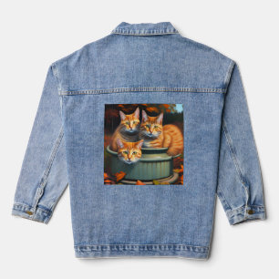 Drie katten in een pot, dames denim jas jacket
