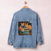Drie katten in een pot, dames denim jas jacket (Hangar)