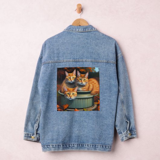 Drie katten in een pot, dames denim jas jacket (Hangar)