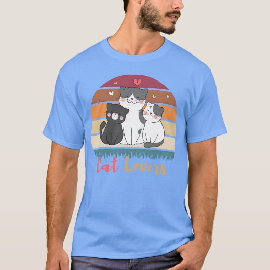 Drie katten Kattenliefhebbers T-shirt (Voorkant)