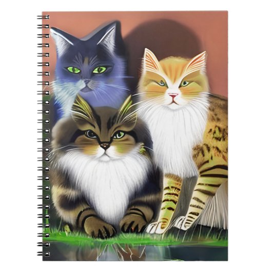 Drie Katten met een Houding Notitieboek (Voorkant)