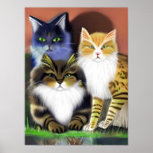 Drie Katten met een Houding Poster (Voorkant)