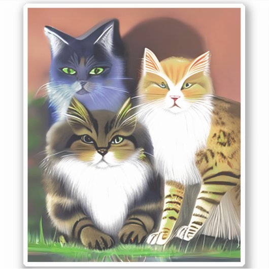 Drie katten met een houding  sticker (Voorkant)