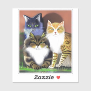 Drie Katten met een Houding Sticker
