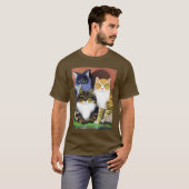 Drie Katten met een Houding T-shirt (Voorkant volledig)