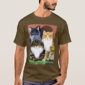 Drie Katten met een Houding T-shirt (Voorkant)