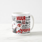 Drie katten Mok 11oz. Rood, zwart, wit (Voorkant rechts)