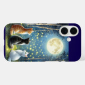 Drie katten onder de volle maan Case-Mate iPhone case (Achterkant (horizontaal))