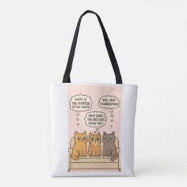 Drie katten op de bank tote bag