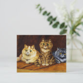 Drie Katten op een Perzisch Rug van Louis Wain Briefkaart (Staand voorkant)