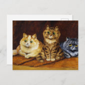 Drie Katten op een Perzisch Rug van Louis Wain Briefkaart (Voorkant / Achterkant)