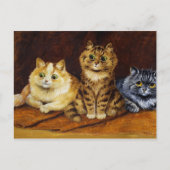 Drie Katten op een Perzisch Rug van Louis Wain Briefkaart (Voorkant)