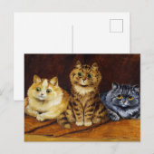 Drie Katten op een Perzisch Rug van Louis Wain Briefkaart (Voorkant / Achterkant)