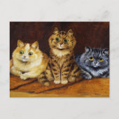 Drie Katten op een Perzisch Rug van Louis Wain Briefkaart (Voorkant)