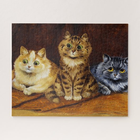 Drie Katten op een Perzisch Rug van Louis Wain Legpuzzel (Horizontaal)