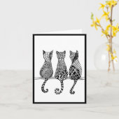 Drie katten op een tak kaart (Gele Bloem)