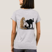Drie katten op voor- en achterkant t-shirt (Achterkant)