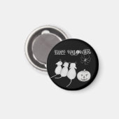 Drie katten, pompoen en spin Halloween Magneet (Voorkant / Achterkant)