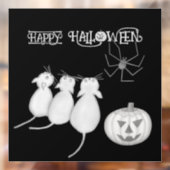 Drie katten, pompoen en spin Halloween Raamsticker (Vel 2)