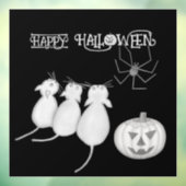 Drie katten, pompoen en spin Halloween Raamsticker (Vel 3)