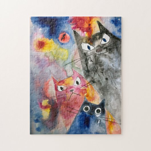 drie katten puzzel legpuzzel (Verticaal)