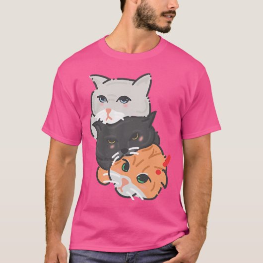 Drie katten t-shirt (Voorkant)