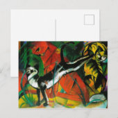 Drie katten van Franz Marc Briefkaart (Voorkant / Achterkant)