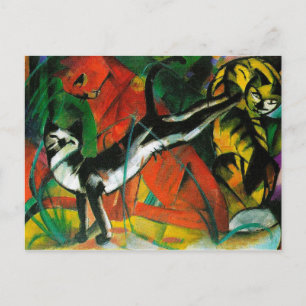 Drie katten van Franz Marc Briefkaart