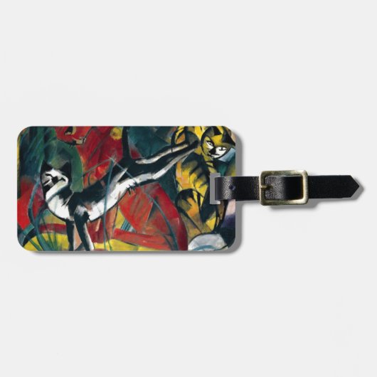 Drie katten van Franz Marc - Gepersonaliseerde bag Bagagelabel (Voorkant horizontaal)