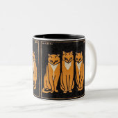 Drie katten van Julie de Graag Tweekleurige Koffiemok (Voorkant rechts)