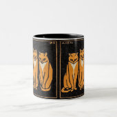 Drie katten van Julie de Graag Tweekleurige Koffiemok (Center)