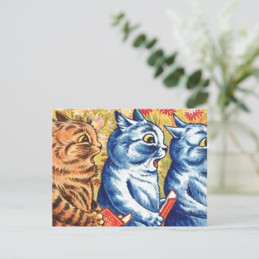 Drie katten van Louis Wain Briefkaart (Staand voorkant)