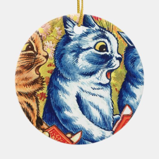 Drie katten van Louis Wain Keramisch Ornament (Voorkant)
