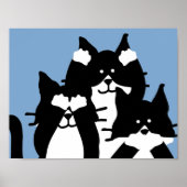Drie Katten van Wise in een Groep Poster (Voorkant)