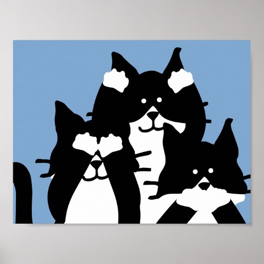 Drie Katten van Wise in een Groep Poster (Voorkant)