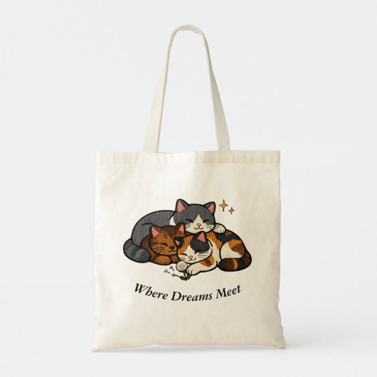 Drie katten waar dromen samenkomen tote bag (Achterkant)