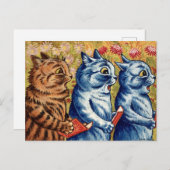 Drie katten zingen. Gouache van Louis Wain, 1925 Briefkaart (Voorkant / Achterkant)