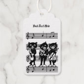 Drie kattenmuzikanten die instrumentmuziek afspele cadeaulabels (Achterkant)