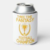 Drie keer een fantasie football kampioen cadeau blikjeskoeler (Blikje Achterkant)