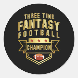 Drie keer Fantasy Football Champion Champ 3 keer Ronde Sticker