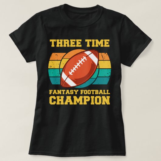 Drie keer Fantasy Football Champion T-shirt (Design voorkant)