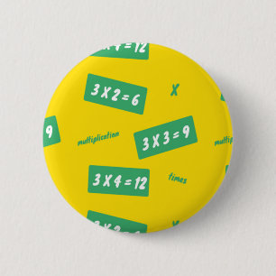 Drie keer gele leren ronde button 5,7 cm