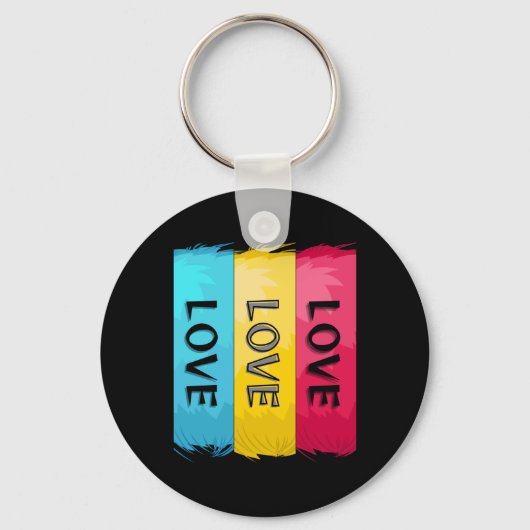 Drie keer liefde voor design sleutelhanger (Voorkant)